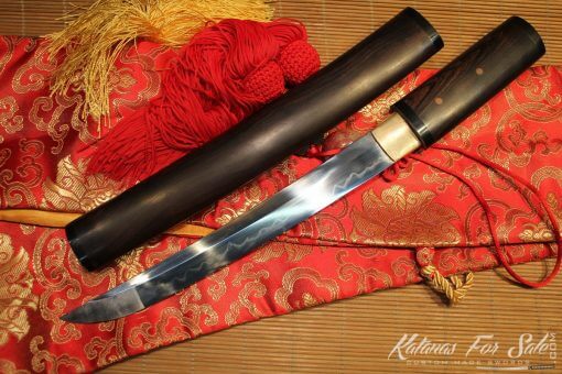 Ebony Wood Tanto T10 Clay Tempered with Buffalo Horn Ends - Image 4
