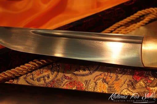 Ebony wood Pocket Tanto 1095 Folded Steel - Image 6