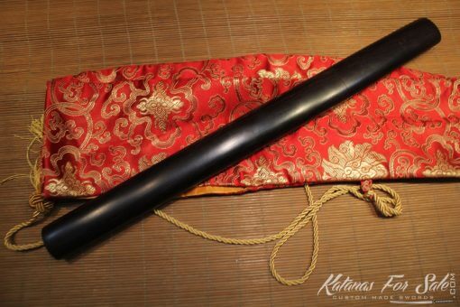 Ebony Wood Tanto 1060 Folded Carbon Steel - Image 7