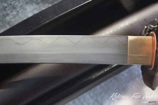 1095 Clay Tempered Wakizashi With High Quality Copper Fittings - Image 8