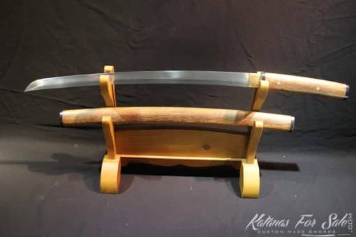 1095 Folded Steel Shirasaya Wakizashi With High Quality Rosewood - Image 7