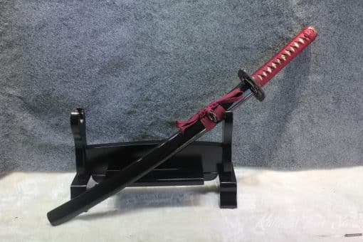 T10 Clay Tempered Wakizashi with Brass Set Fittings - Image 10