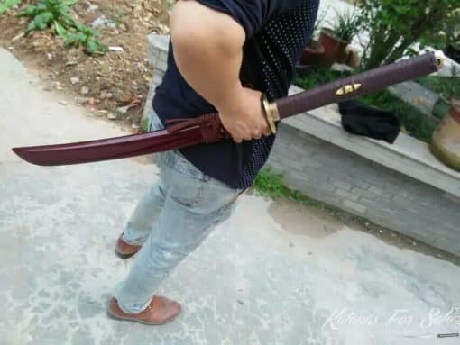 T10 Folded Steel Naginata Short Blade with Full Brass Fittings - Image 2