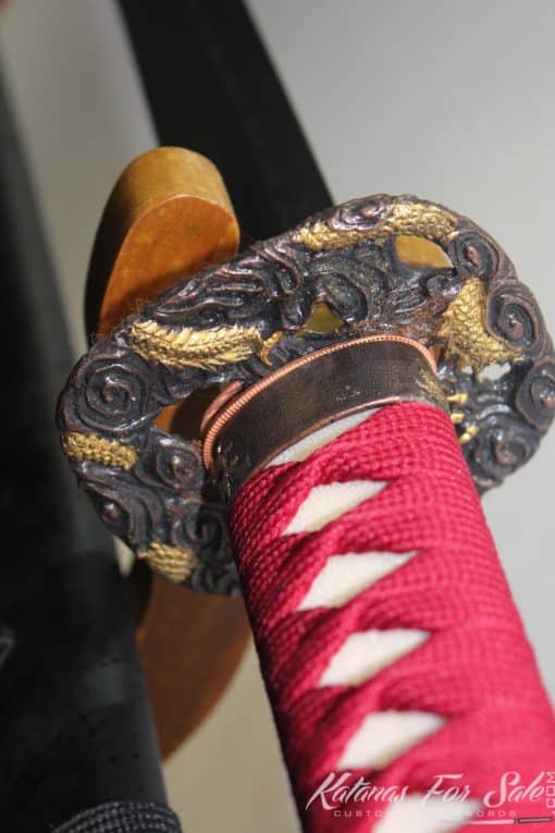 T10 Clay Tempered Choji Hamon Katana with Copper Fitting - Image 2