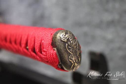 1060 steel Heat Tempered Engraved Katana with Standard Tsuba - Image 5