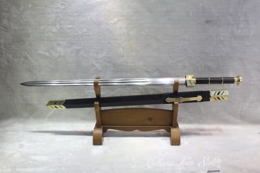 1095 Folded Steel Chinese Jian with Copper Fittings - Image 3