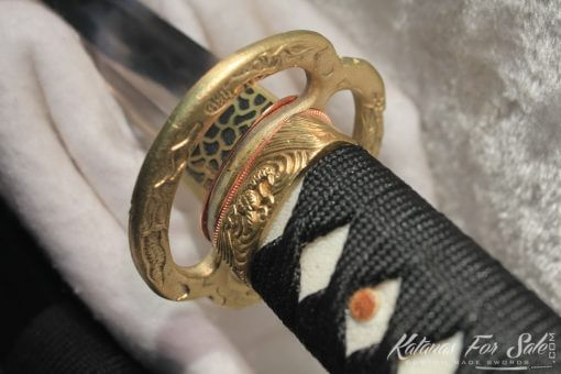 T10 Folded Clay Tempered Carbon Steel Katana With Brass fittings - Image 3
