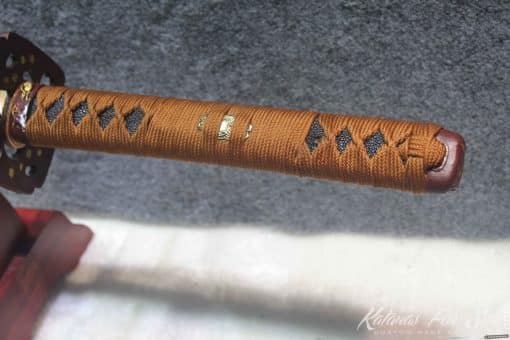 1095 Folded Clay Tempered Katana With Brass set Fittings - Image 5