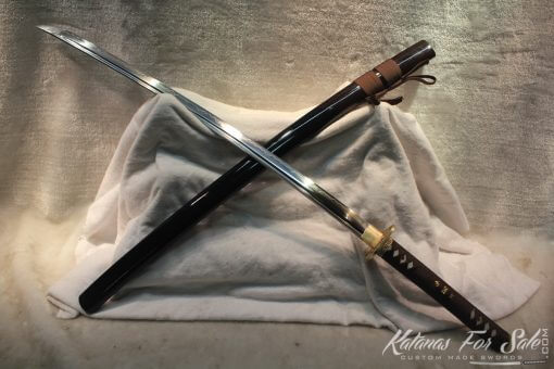 T10 Clay Tempered Carbon Steel Katana With Brass Fittings - Image 3