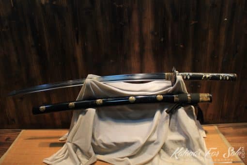 T10 Clay Tempered Carbon Steel Katana Ray Skin Crest Saya HQ Copper Fittings