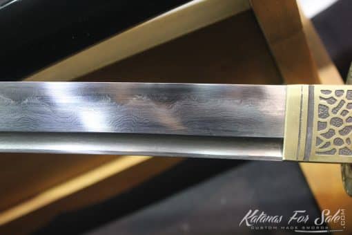 T10 Folded Clay Tempered Katana with Full Set Brass Fittings - Image 2