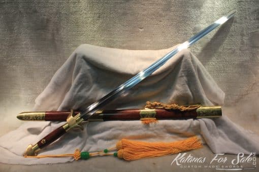Chinese Broadsword Spring Steel Double Edge, Sharpened Full Brass Fittings - Image 9
