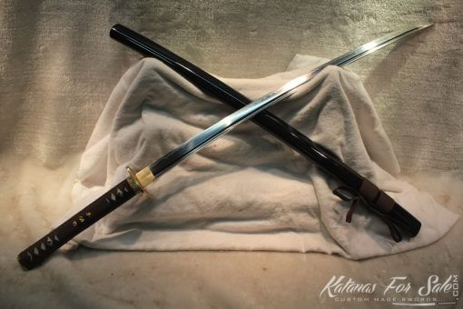 T10 Clay Tempered Carbon Steel Katana With Brass Fittings - Image 5