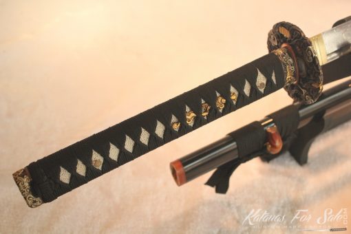 T10 Folded Clay Tempered Carbon Steel Katana HQ Copper Fittings Buffalo Horn Saya - Image 3