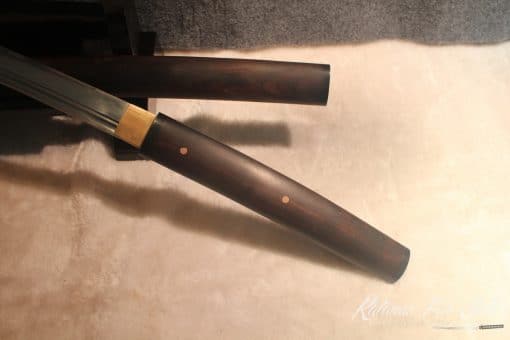 T10 Clay Tempered Ebony Wood Shirasaya with Buffalo Horn Tips - Image 2