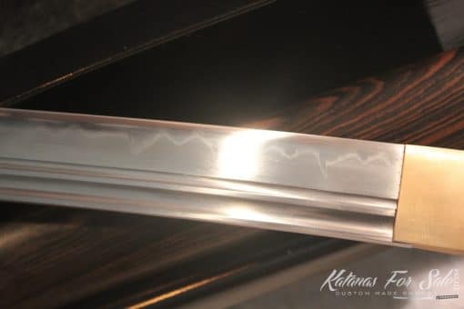 T10 Clay Tempered Ebony Wood Shirasaya with Buffalo Horn Tips - Image 3