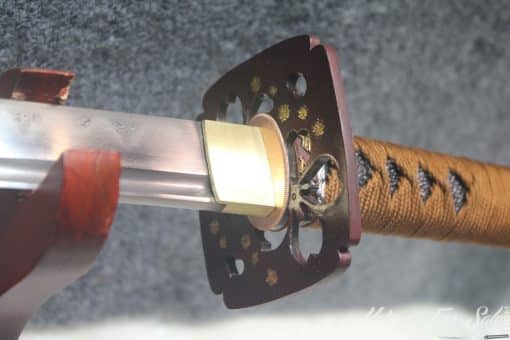 1095 Folded Clay Tempered Katana With Brass set Fittings - Image 7