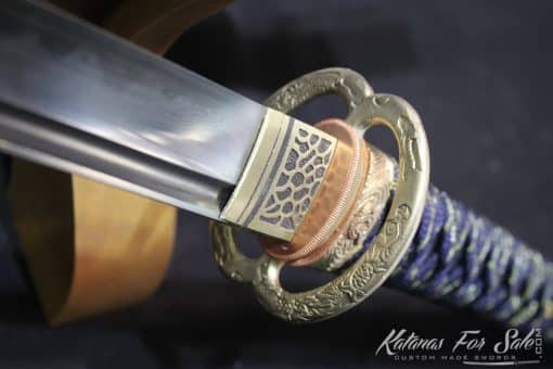 T10 Folded Clay Tempered Katana with Full Set Brass Fittings - Image 4