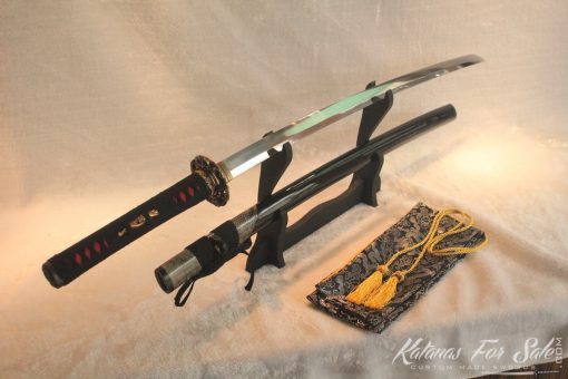 T10 Clay Tempered Carbon Steel Katana HQ Copper Fittings Ray Skin Saya - Image 9