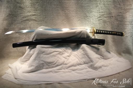 T10 Folded Clay Tempered Carbon Steel Katana Brass Fitting - Image 8