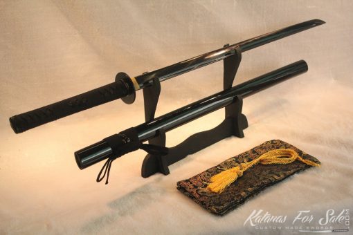 1060 Carbon Steel Ninjato Straight Black Blade Iron Tsuba - Image 6