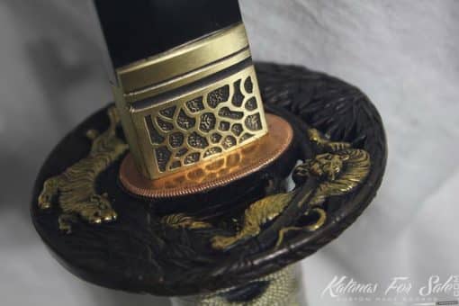 1095 Folded Steel Clay Tempered Sword set With High Quality Copper Fittings - Image 8