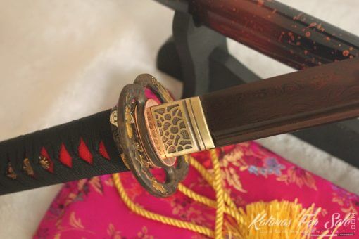1095 Red Folded Carbon Steel Katana High Quality Copper Fittings - Image 25