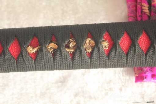 1095 Red Folded Carbon Steel Katana High Quality Copper Fittings - Image 27