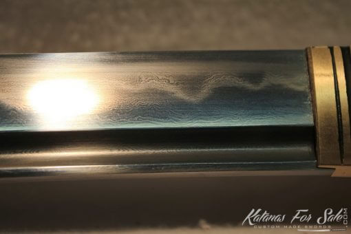 T10 Folded Clay Tempered Carbon Steel Katana With Brass fittings - Image 8