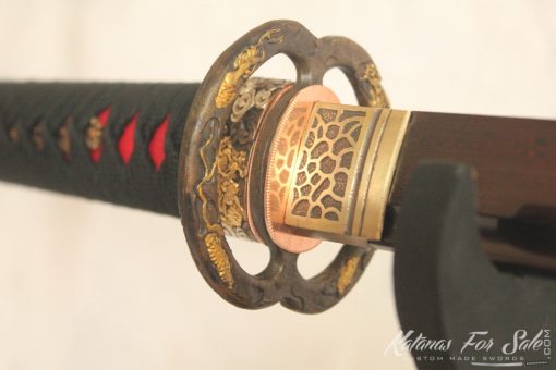 1095 Red Folded Carbon Steel Katana High Quality Copper Fittings - Image 31