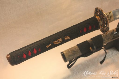 T10 Clay Tempered Carbon Steel Katana HQ Copper Fittings Ray Skin Saya - Image 12