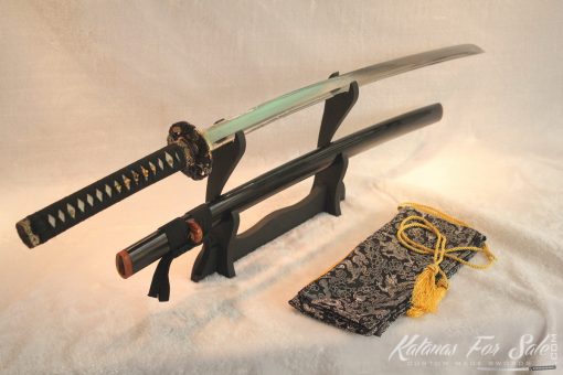 T10 Folded Clay Tempered Carbon Steel Katana HQ Copper Fittings Buffalo Horn Saya - Image 8