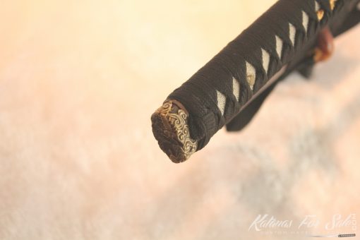 T10 Folded Clay Tempered Carbon Steel Katana HQ Copper Fittings Buffalo Horn Saya - Image 9