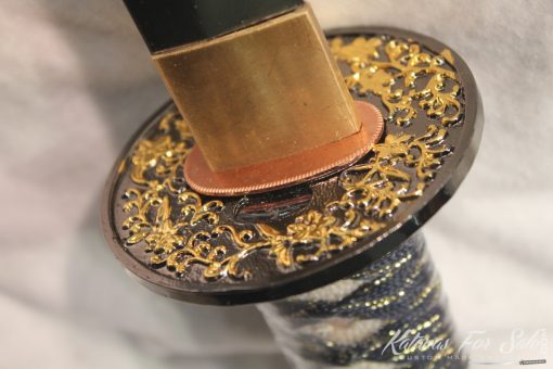 T10 Clay Tempered Carbon Steel Katana Japanese Crest Saya - Image 9