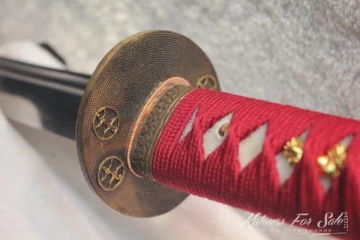 T10 Folded Steel Clay Tempered Katana With Copper Fittings - Image 4