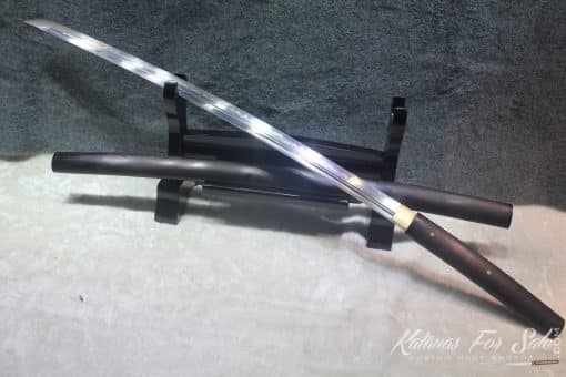 T10 Clay Tempered Ebony Wood Shirasaya with Buffalo Horn Tips - Image 4
