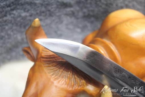 1095 Steel Folded Clay Tempered Tanto with Full Brass Fittings - Image 4