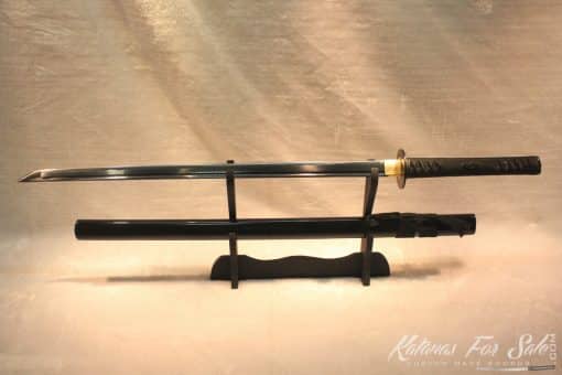 1060 Carbon Steel Ninjato Straight Black Blade Iron Tsuba