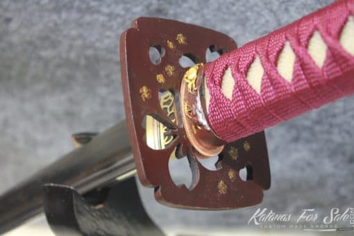 T10 Clay Tempered Wakizashi with Brass Set Fittings - Image 5