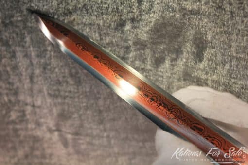 T10 Red Steel Chinese Han Sword Double Edge, Hand Crafted Copper Fittings - Image 8