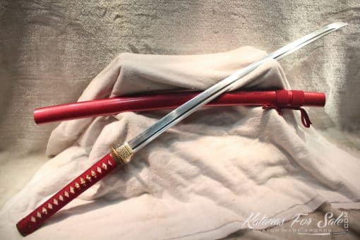T10 Folded Steel Clay Tempered Katana With Copper Fittings - Image 5