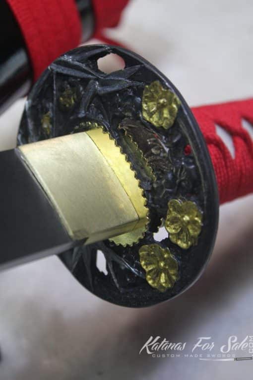 1060 steel Heat Tempered Engraved Katana with Standard Tsuba - Image 11