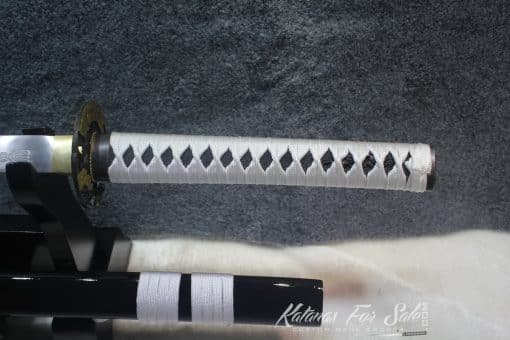 1060 Steel Heat Tempered Engraved Katana with Copper Tsuba - Image 9