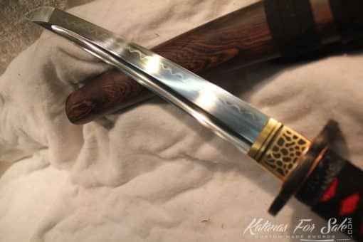 T10 Clay Tempered Ninja Tanto With Copper Tsuba - Image 7