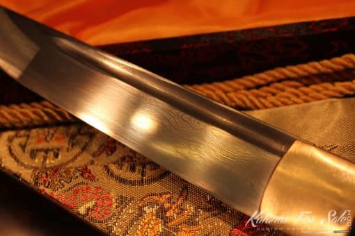Ebony wood Pocket Tanto 1095 Folded Steel - Image 7