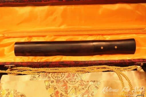 Ebony wood Pocket Tanto 1095 Folded Steel - Image 10