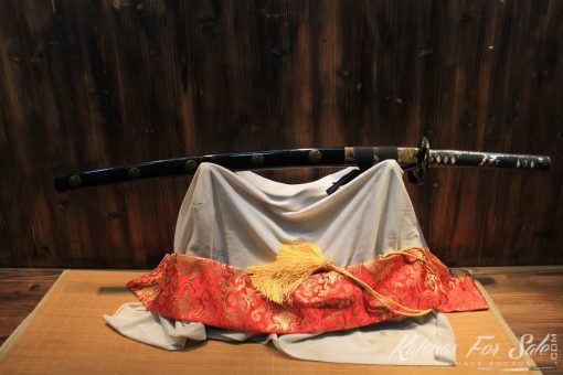 T10 Clay Tempered Carbon Steel Katana Ray Skin Crest Saya HQ Copper Fittings - Image 7