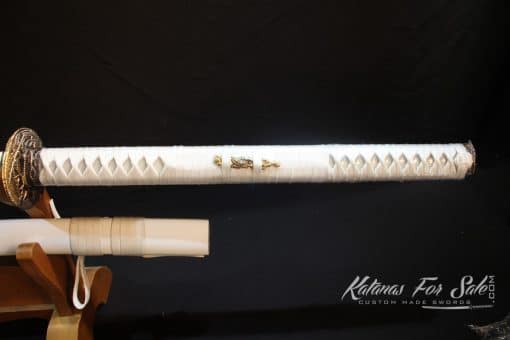 Hand forged Nagamaki 1060 Carbon Steel With Engraved Dragons - Image 5