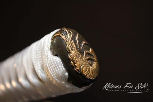 Hand forged Nagamaki 1060 Carbon Steel With Engraved Dragons - Image 4