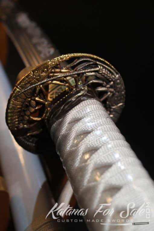 Hand forged Nagamaki 1060 Carbon Steel With Engraved Dragons - Image 9